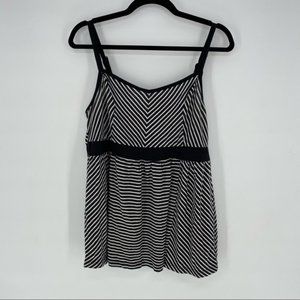 Torrid size 1 black white striped tank top